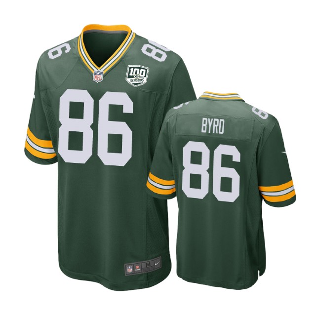 Green Bay Packers #86 Emanuel Byrd 100th Anniversary Game Green Jersey Green Bay Packers #86 Emanuel Byrd 100th Anniversary Game Green Jersey
