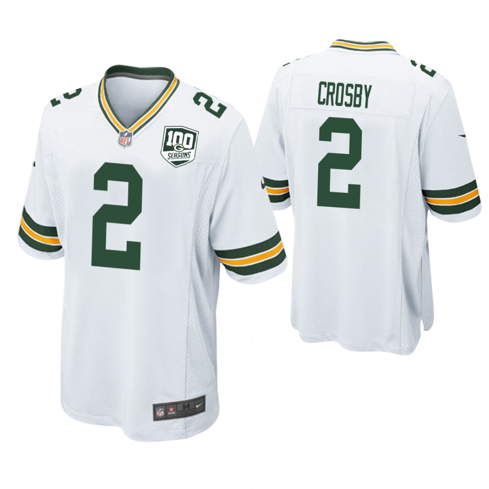 Green Bay Packers #2 Mason Crosby 100th Anniversary Game White Jersey Green Bay Packers #2 Mason Crosby 100th Anniversary Game White Jersey