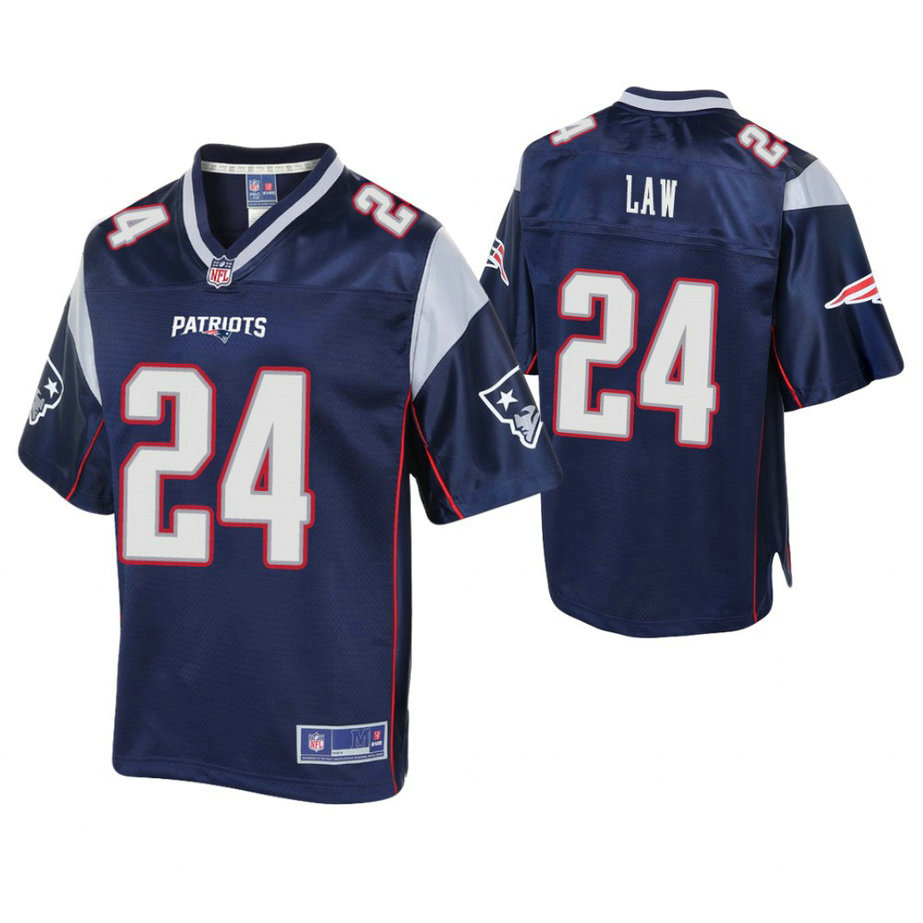 New England Patriots #24 Ty Law Navy Pro Line Retired Player Jersey New England Patriots #24 Ty Law Navy Pro Line Retired Player Jersey
