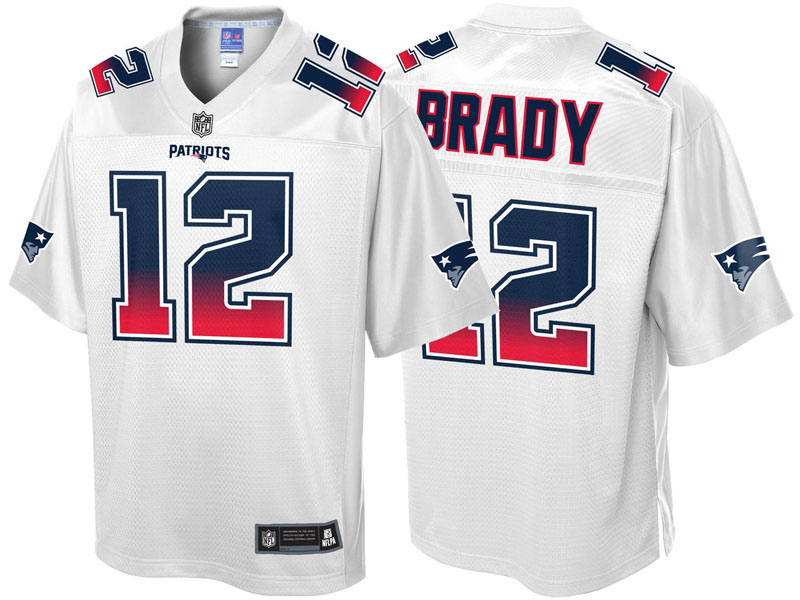 New England Patriots #12 Tom Brady White Fade Fashion Jersey New England Patriots #12 Tom Brady White Fade Fashion Jersey