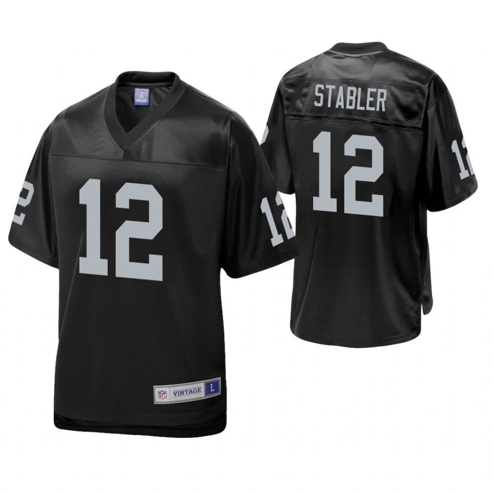 Oakland Raiders #12 Ken Stabler Black Pro Line Retired Team Player Jersey