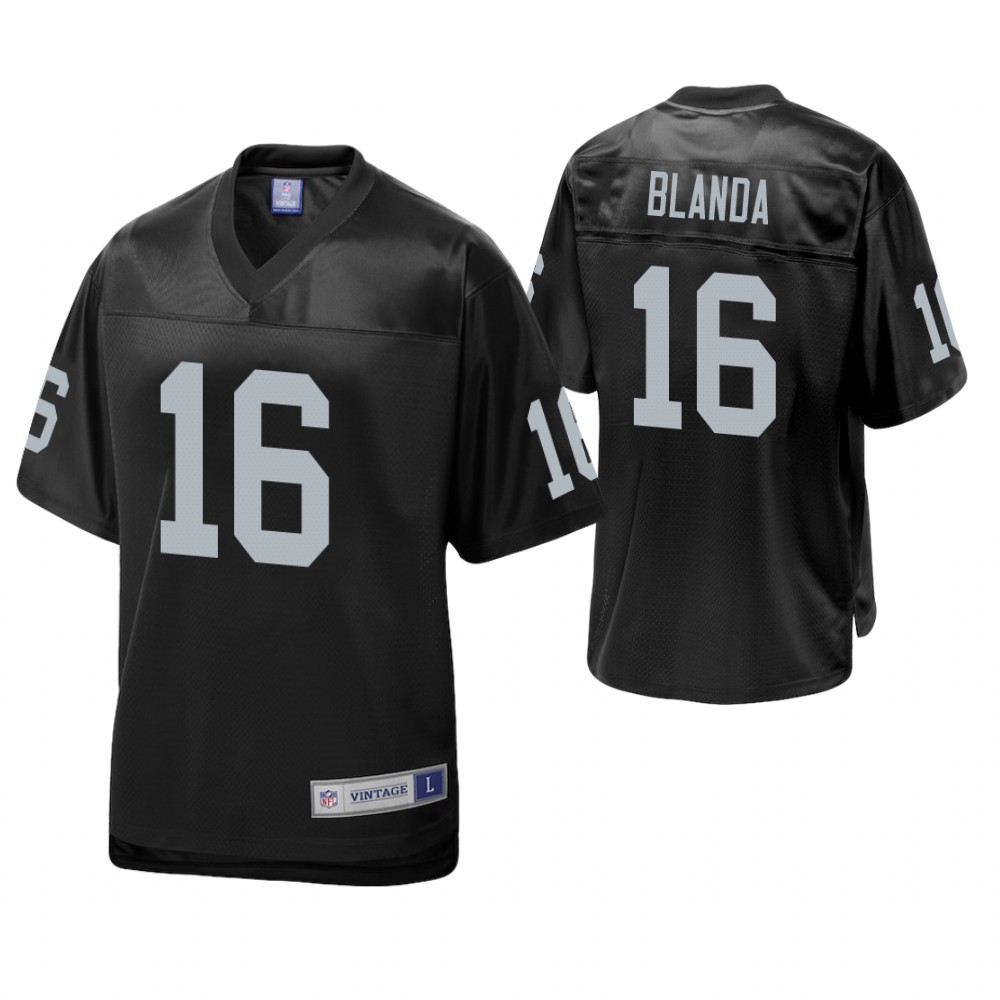 Oakland Raiders #16 George Blanda Black Pro Line Retired Team Player Jersey Oakland Raiders #16 George Blanda Black Pro Line Retired Team Player Jersey