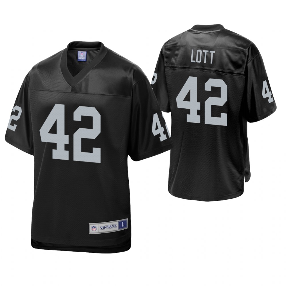 Oakland Raiders #42 Ronnie Lott Black Pro Line Retired Team Player Jersey Oakland Raiders #42 Ronnie Lott Black Pro Line Retired Team Player Jersey