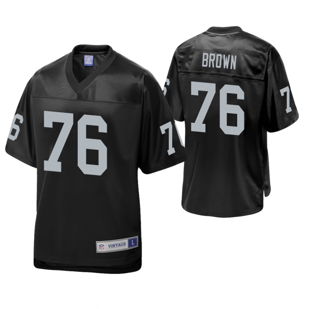 Oakland Raiders #76 Bob Brown Black Pro Line Retired Team Player Jersey
