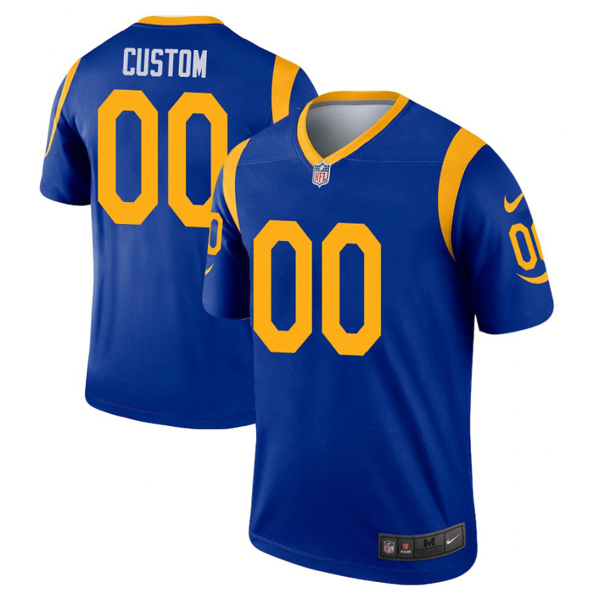 Los Angeles Rams Royal Legend Customized Jersey With Super Bowl LVI Patch Los Angeles Rams Royal Legend Customized Jersey With Super Bowl LVI Patch