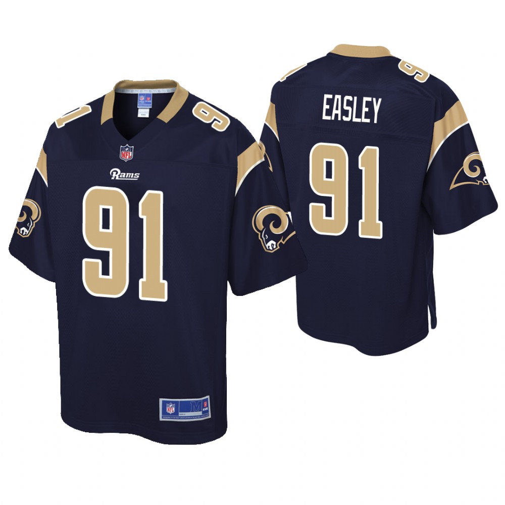 Los Angeles Rams #91 Dominique Easley Navy Pro Line Player Jersey With Super Bowl LVI Patch
