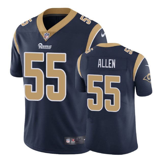Los Angeles Rams #55 Brian Allen Navy Game Jersey With Super Bowl LVI Patch