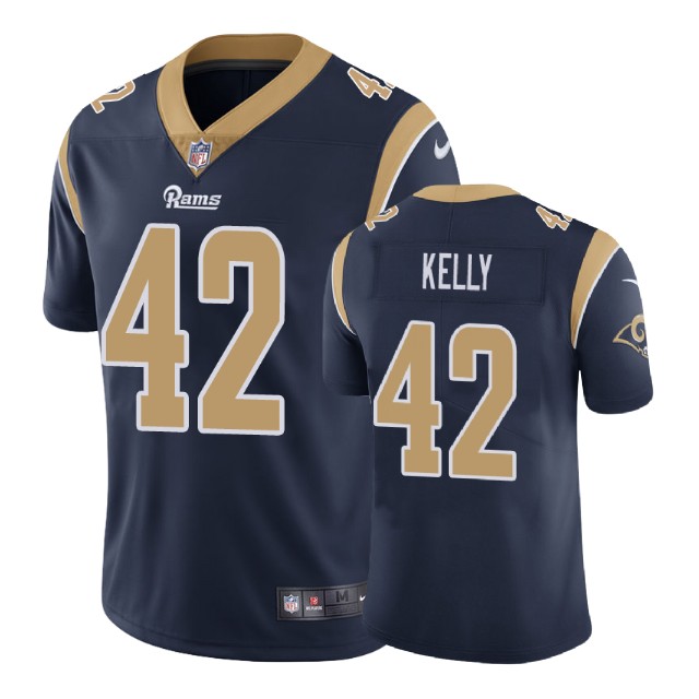 Los Angeles Rams #42 John Kelly Navy Game Jersey