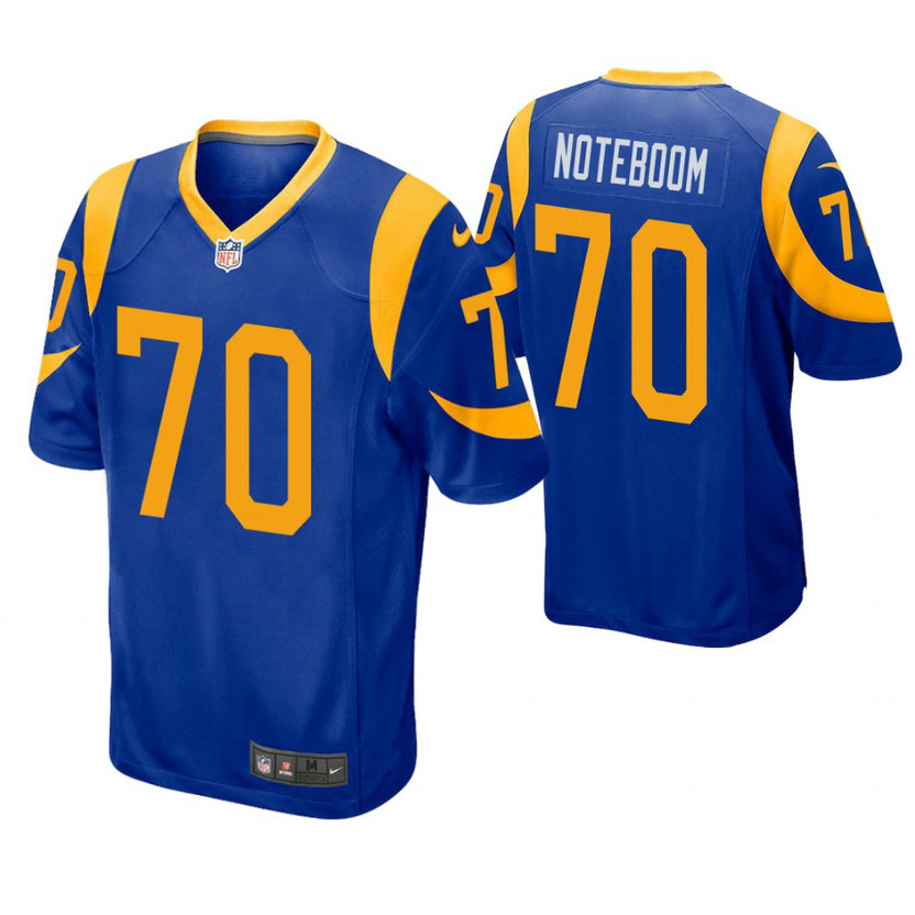 Los Angeles Rams #70 Joseph Noteboom Royal Game Jersey With Super Bowl LVI Patch