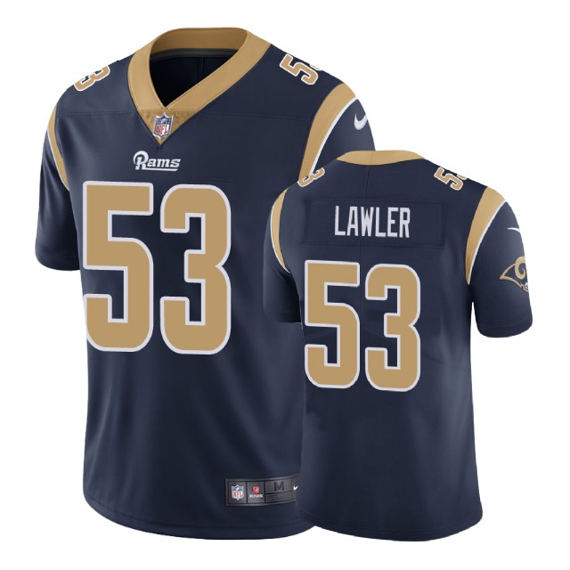Los Angeles Rams #53 Justin Lawler Navy Game Jersey Los Angeles Rams #53 Justin Lawler Navy Game Jersey