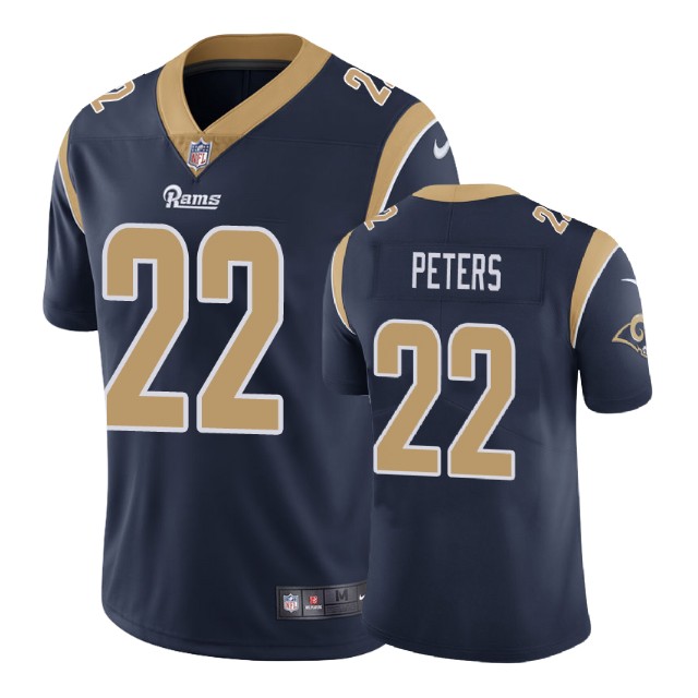Los Angeles Rams #22 Marcus Peters Navy Game Jersey Los Angeles Rams #22 Marcus Peters Navy Game Jersey