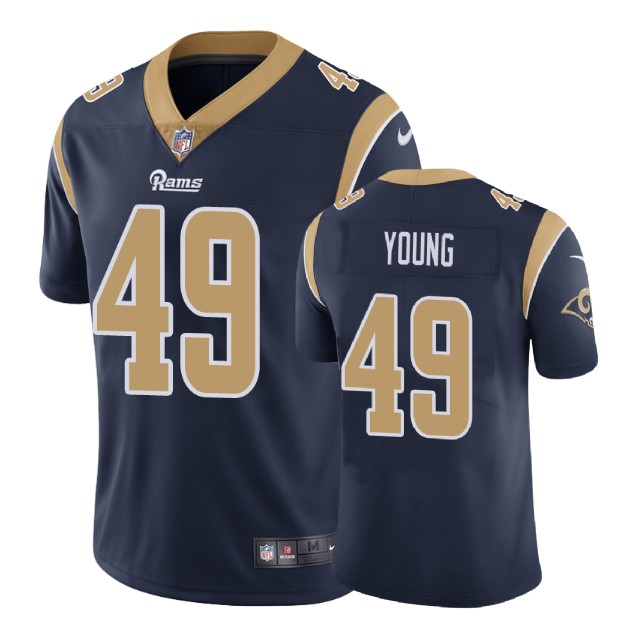 Los Angeles Rams #49 Trevon Young Navy Game Jersey Los Angeles Rams #49 Trevon Young Navy Game Jersey