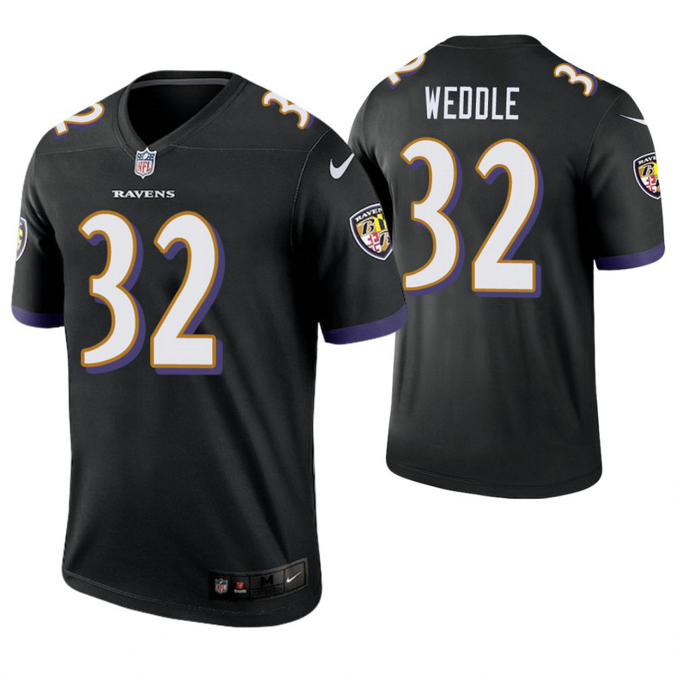 Baltimore Ravens #32 Eric Weddle Black Legend Jersey
