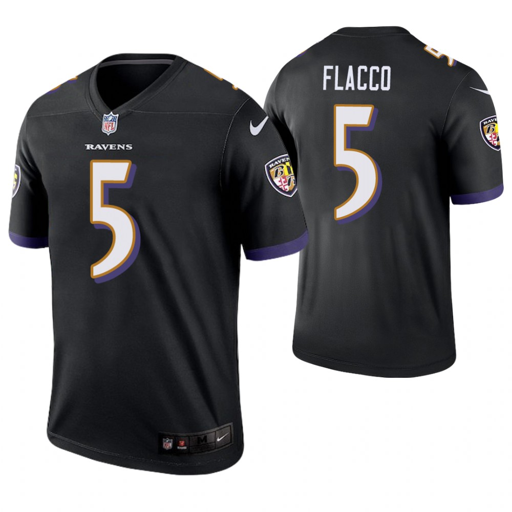 Baltimore Ravens #5 Joe Flacco Black Legend Jersey