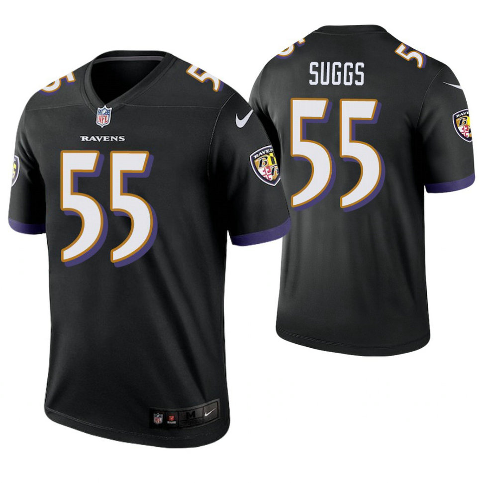 Baltimore Ravens #55 Terrell Suggs Black Legend Jersey