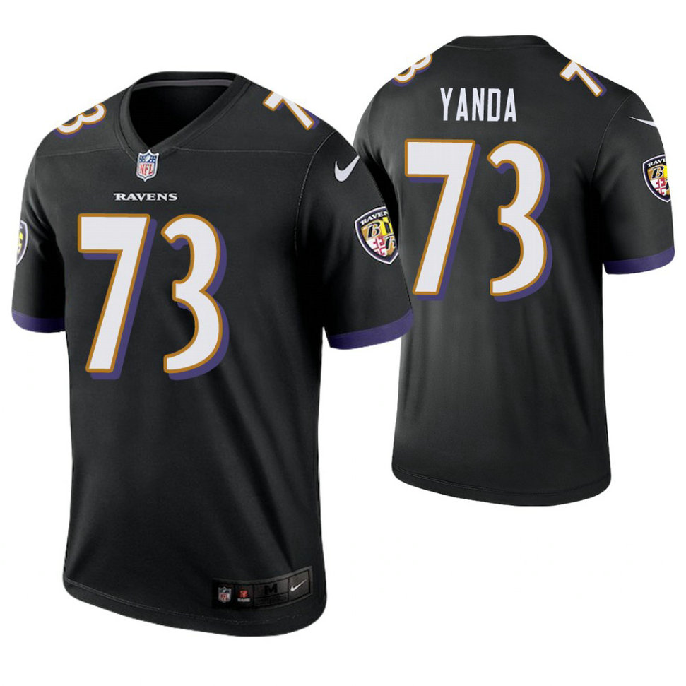 Baltimore Ravens #73 Marshal Yanda Black Legend Jersey