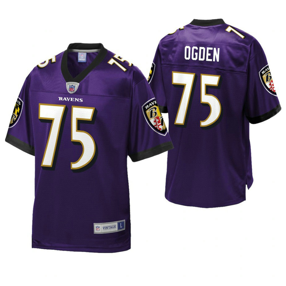 Baltimore Ravens #75 Jonathan Ogden Purple Pro Line Retired Player Jersey