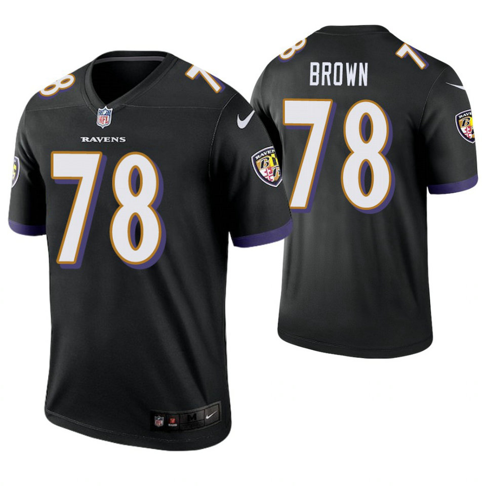 Baltimore Ravens #78 Orlando Brown Black Legend Jersey