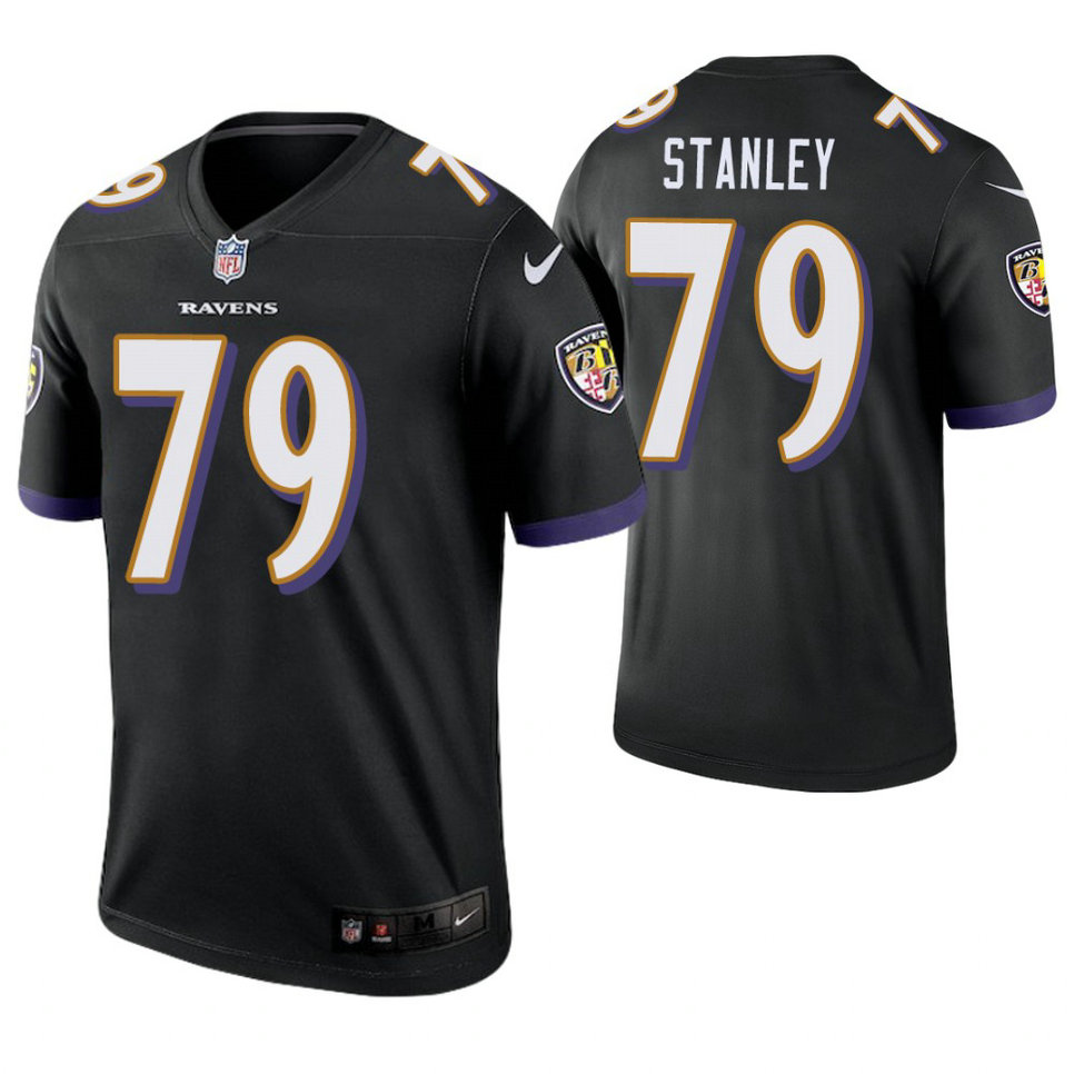 Baltimore Ravens #79 Ronnie Stanley Black Legend Jersey