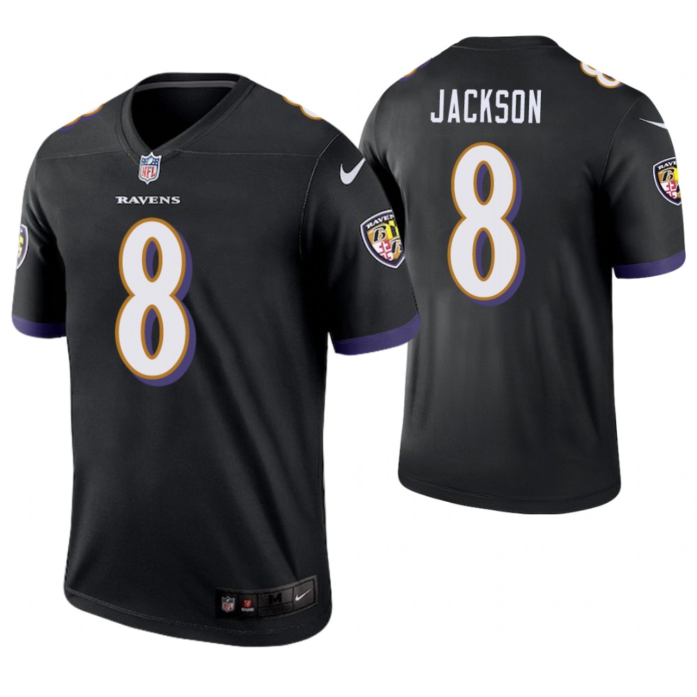 Baltimore Ravens #8 Lamar Jackson Black Legend Jersey