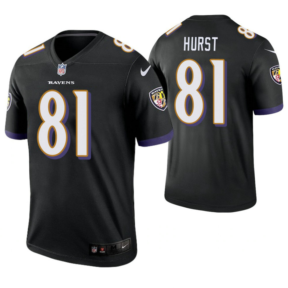Baltimore Ravens #81 Hayden Hurst Black Legend Jersey