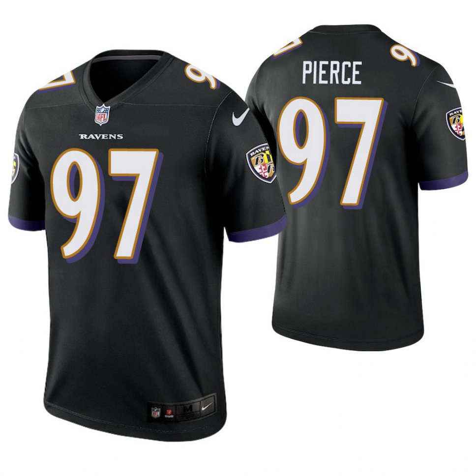 Baltimore Ravens #97 Michael Pierce Black Legend Jersey