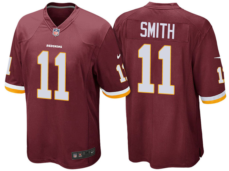 Washington Redskins #11 Alex Smith Burgundy Game Jersey