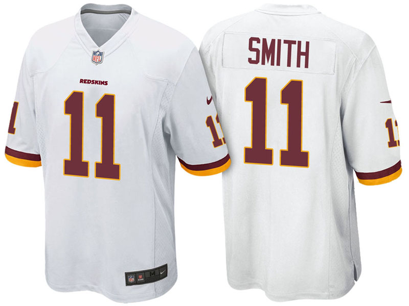 Washington Redskins #11 Alex Smith White Game Jersey