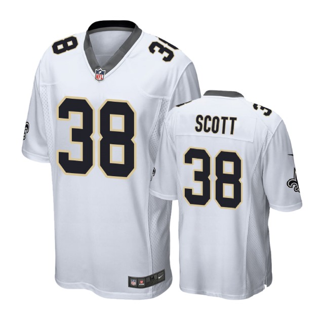 New Orleans Saints #38 Boston Scott White Game Jersey New Orleans Saints #38 Boston Scott White Game Jersey