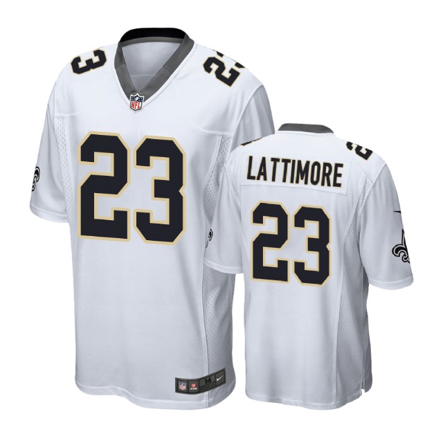 New Orleans Saints #23 Marshon Lattimore White Game Jersey New Orleans Saints #23 Marshon Lattimore White Game Jersey