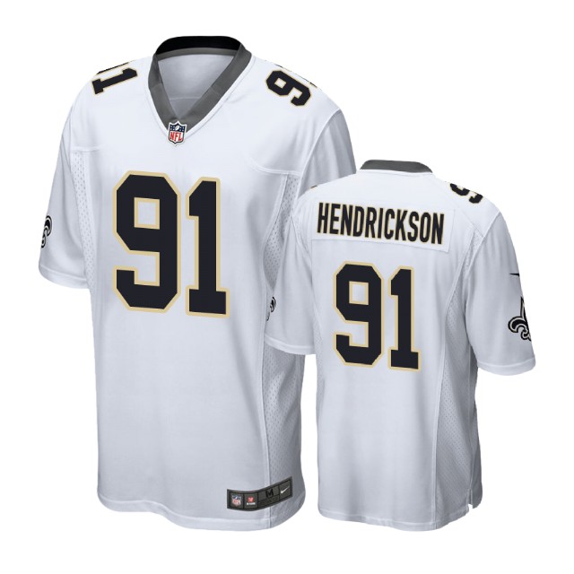 New Orleans Saints #91 Trey Hendrickson White Game Jersey New Orleans Saints #91 Trey Hendrickson White Game Jersey