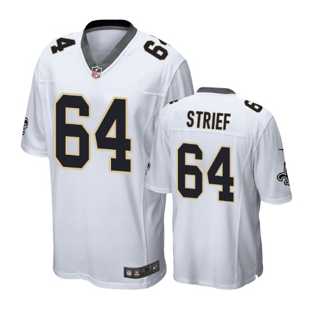 New Orleans Saints #64 Zach Strief White Game Jersey New Orleans Saints #64 Zach Strief White Game Jersey