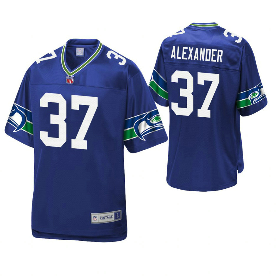 Seattle Seahawks #37 Shaun Alexander Royal Pro Line Retired Player Jersey Seattle Seahawks #37 Shaun Alexander Royal Pro Line Retired Player Jersey