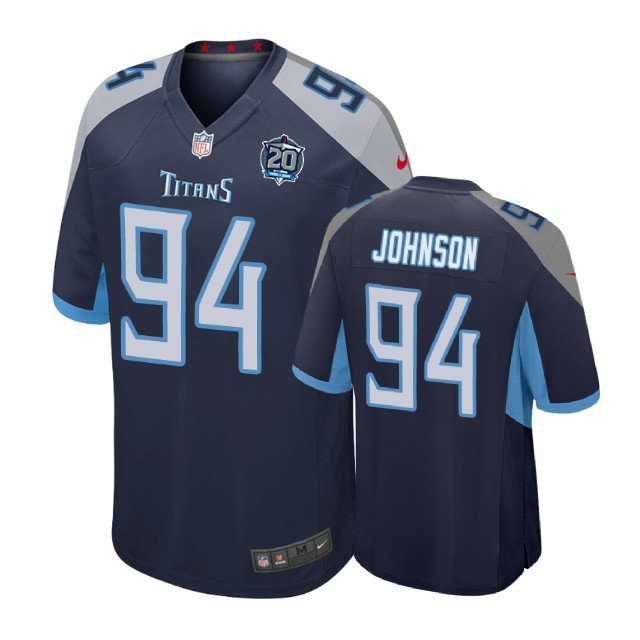 Tennessee Titans #94 Austin Johnson 20th Anniversary Game Navy Jersey