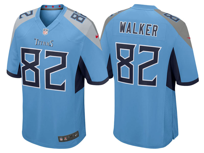 Tennessee Titans #82 Delanie Walker Light Blue 2018 Game Jersey