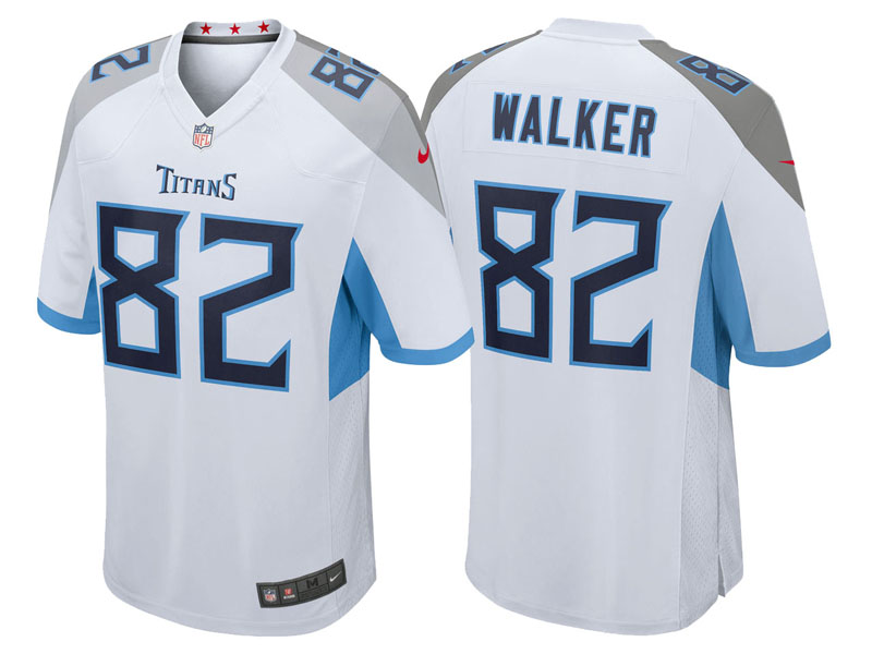Tennessee Titans #82 Delanie Walker White 2018 Game Jersey