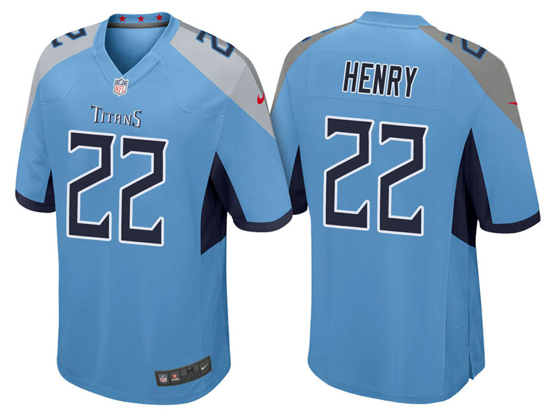 Tennessee Titans #22 Derrick Henry Light Blue 2018 Game Jersey
