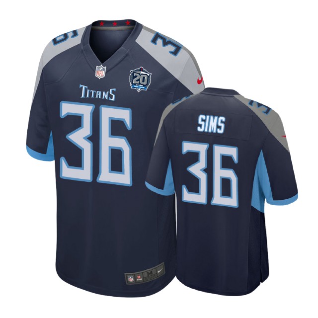 Tennessee Titans #36 LeShaun Sims 20th Anniversary Game Navy Jersey Tennessee Titans #36 LeShaun Sims 20th Anniversary Game Navy Jersey