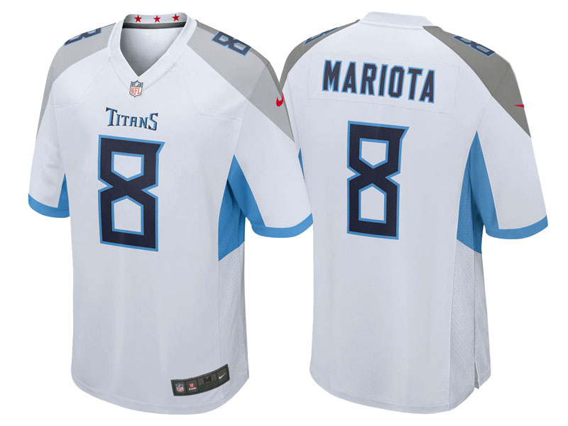 Tennessee Titans #8 Marcus Mariota White 2018 Game Jersey