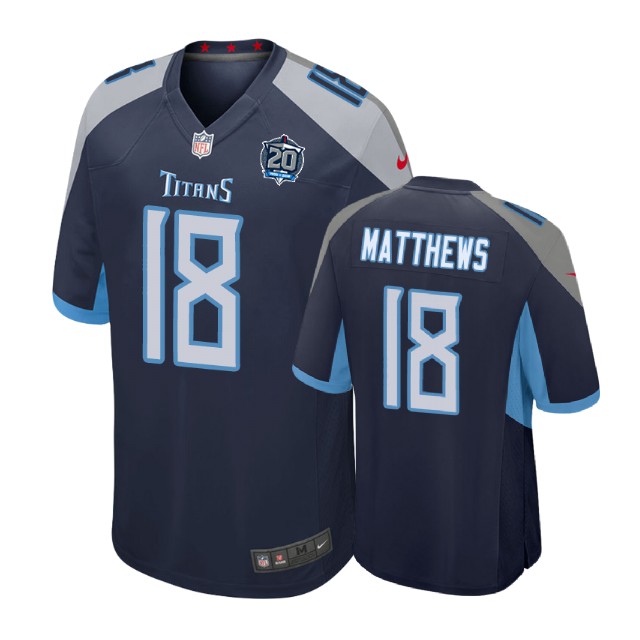 Tennessee Titans #18 Rishard Matthews 20th Anniversary Game Navy Jersey Tennessee Titans #18 Rishard Matthews 20th Anniversary Game Navy Jersey