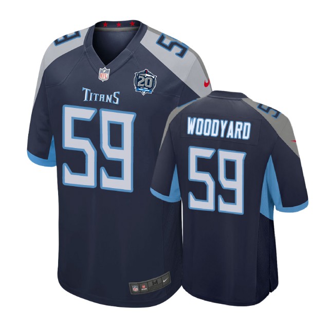 Tennessee Titans #59 Wesley Woodyard 20th Anniversary Game Navy Jersey