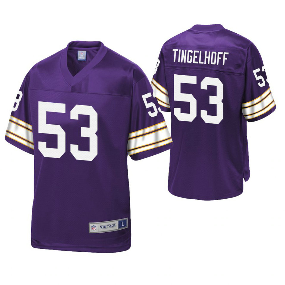 Minnesota Vikings #53 Mick Tingelhoff Purple Pro Line Retired Team Player Jersey Minnesota Vikings #53 Mick Tingelhoff Purple Pro Line Retired Team Player Jersey