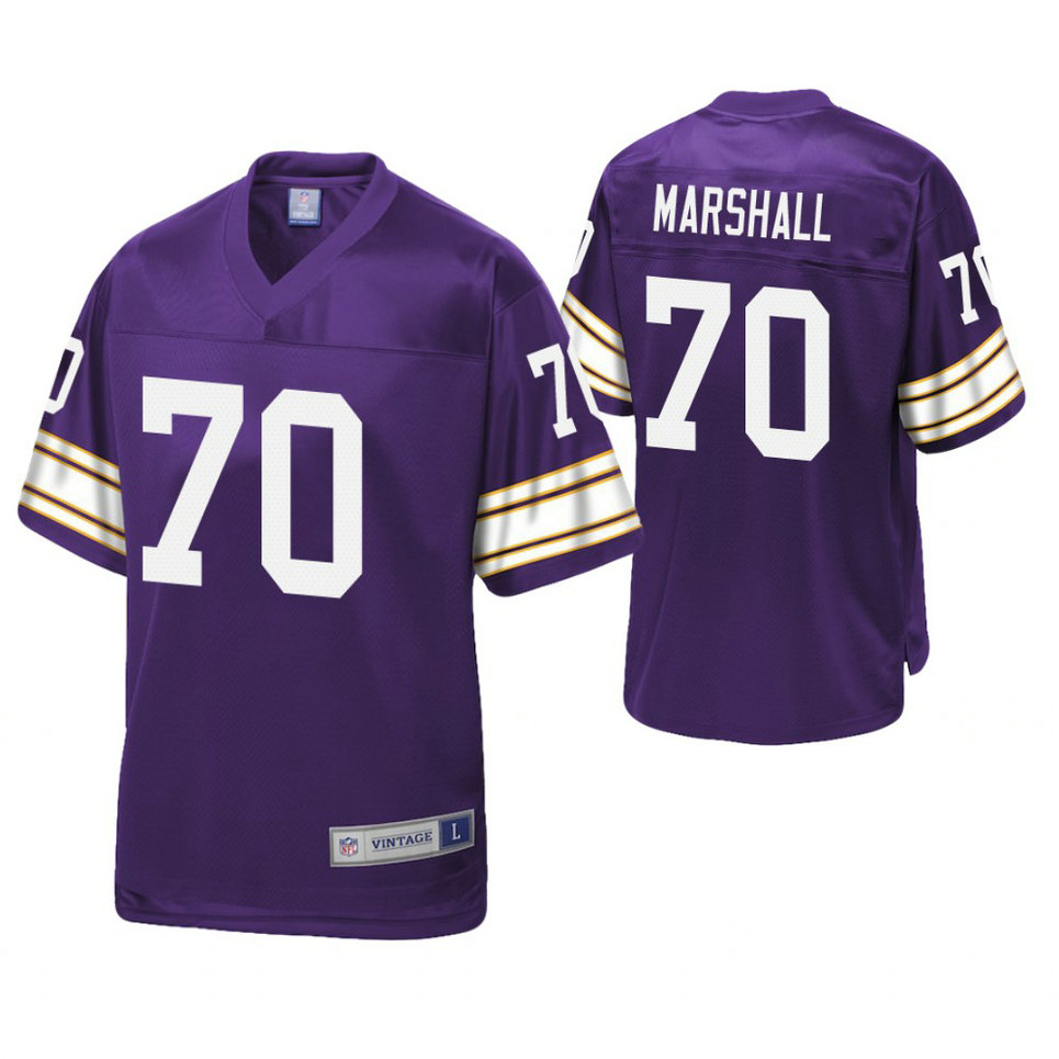 Minnesota Vikings #70 Jim Marshall Purple Pro Line Retired Team Player Jersey Minnesota Vikings #70 Jim Marshall Purple Pro Line Retired Team Player Jersey