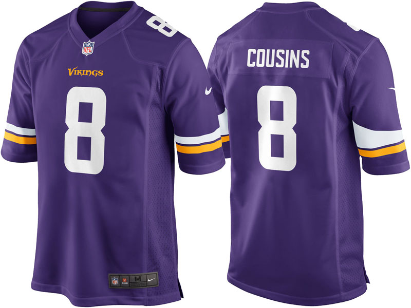 Minnesota Vikings #8 Kirk Cousins Purple Game Jersey