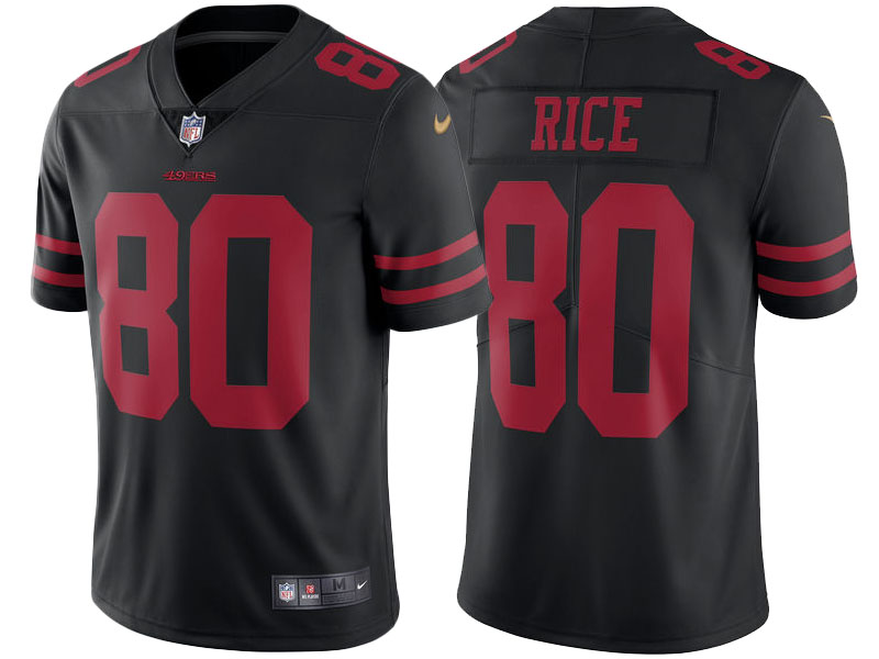 San Francisco 49ers #80 Jerry Rice Black Vapor Untouchable Limited Player Jersey
