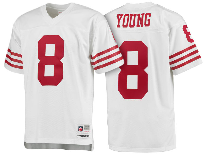 San Francisco 49ers #8 Steve Young White 1990 Replica Retired Player Jersey San Francisco 49ers #8 Steve Young White 1990 Replica Retired Player Jersey