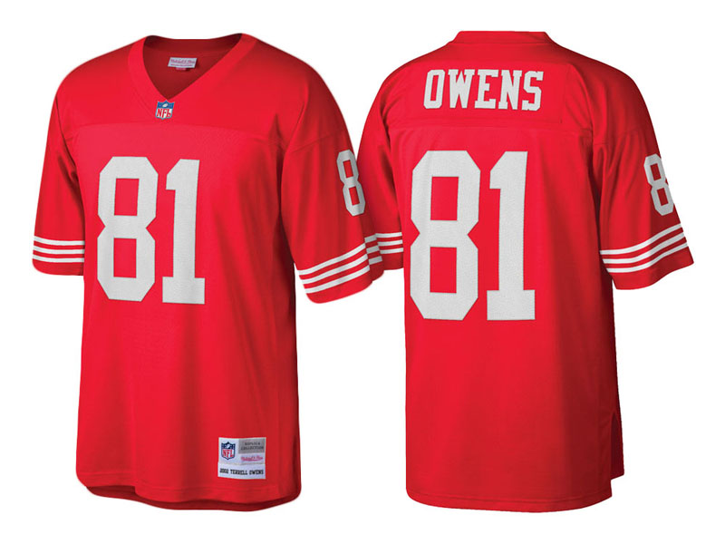 San Francisco 49ers #81 Terrell Owens Scarlet Retired Player Replica Jersey