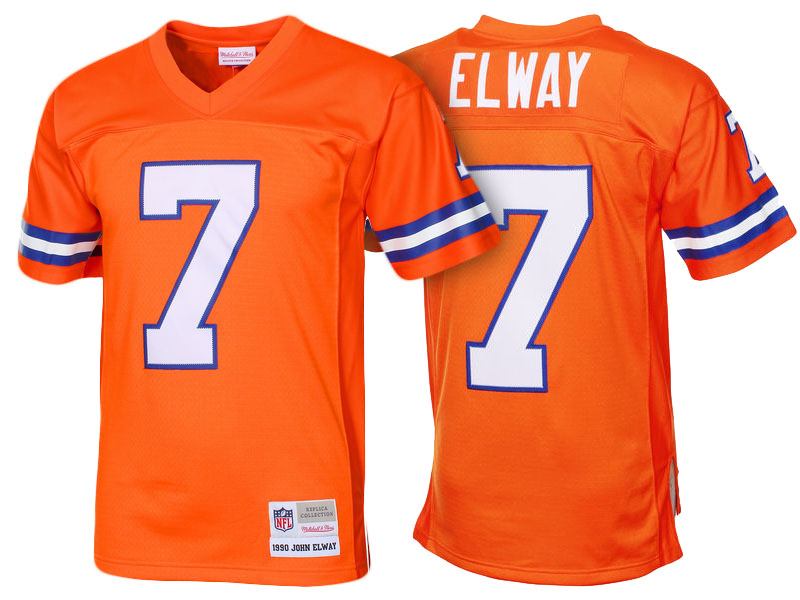 Denver Broncos #7 John Elway Orange 1990 Retired Player Vintage Replica Jersey