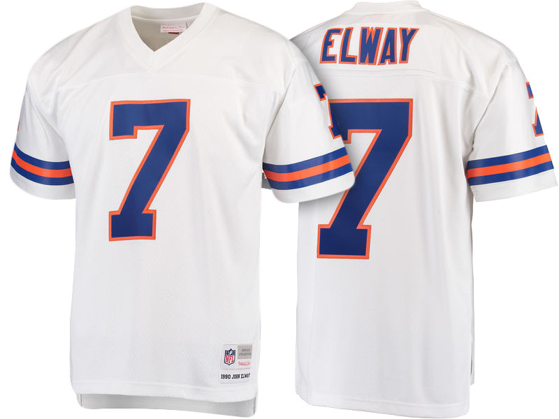 Denver Broncos #7 John Elway White Replica Retired Player Jersey