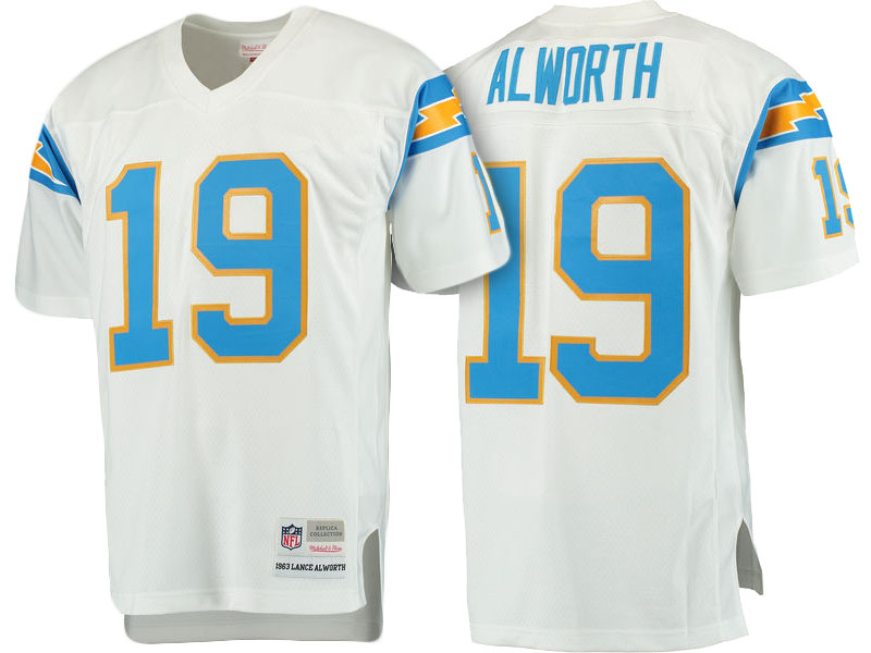 Los Angeles Chargers #19 Lance Alworth White Replica Retired Player Jersey